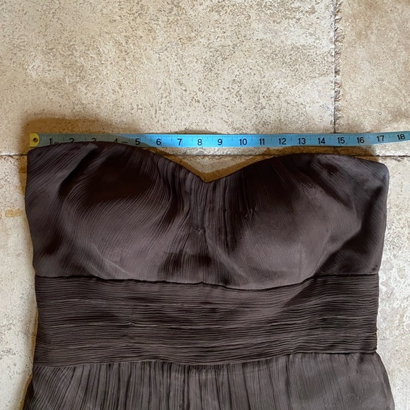 Jenny Yoo Collection 100% Silk Chiffon Brown Bridesmaid Formal Gown 12 - Picture 4 of 13